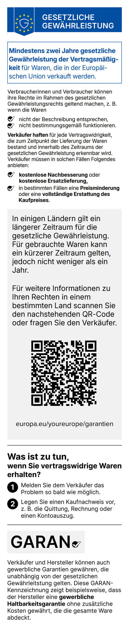 Gesetzliche Gewährleistung Gesetzliche Gewährleistung von der Europäische Kommission