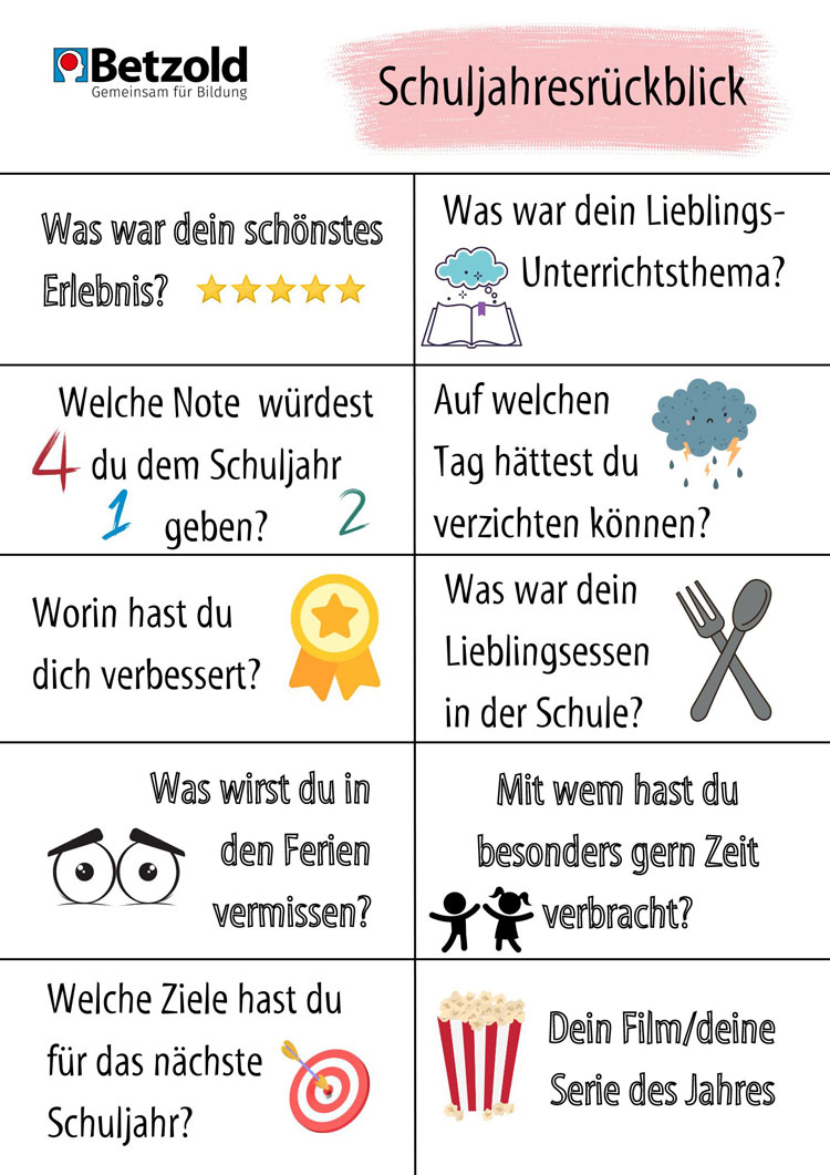 Spiel: Jahresrückblick auf das Schuljahr