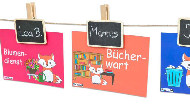Klassendienst-Kärtchen