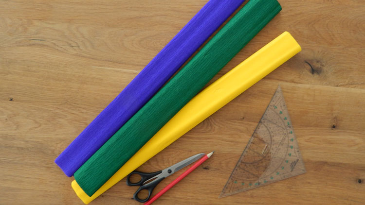 Bastelpapier und Zubehör zum Girlandenbasteln