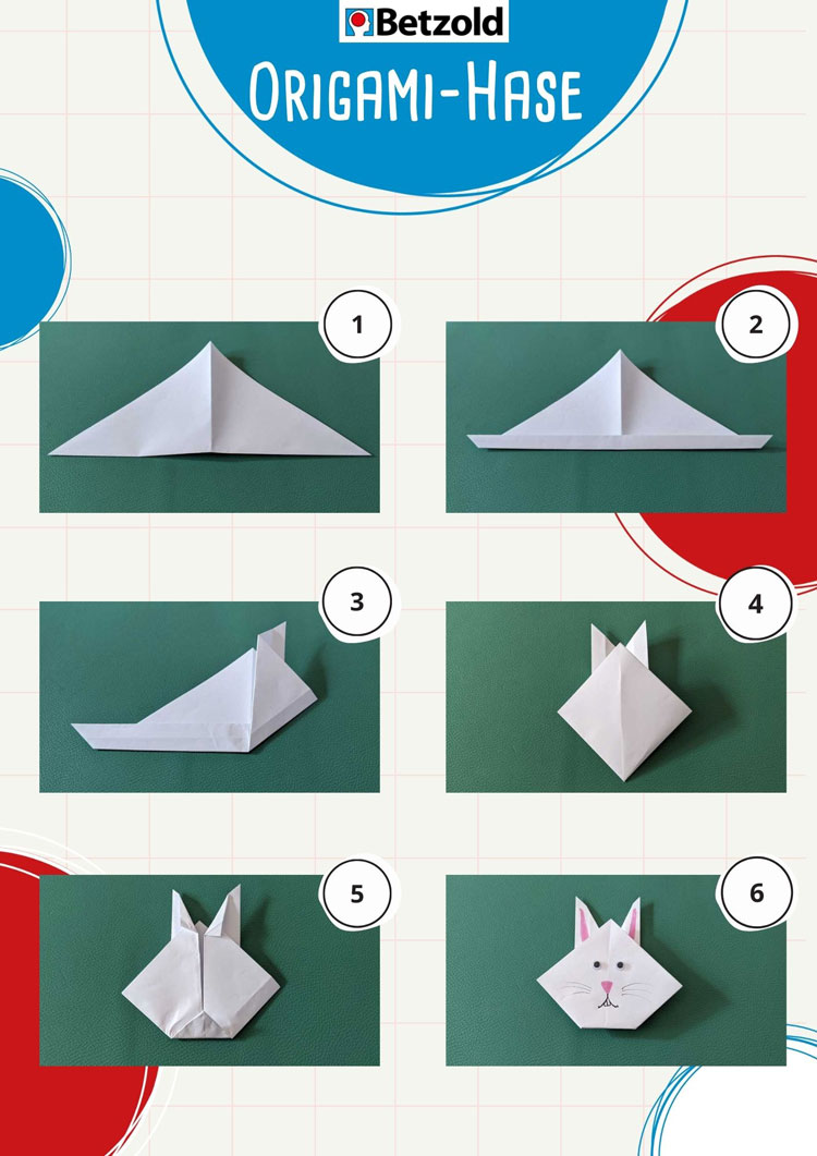 Bastelanleitung Origami Hase