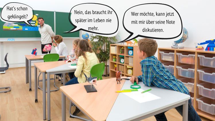 Lehrer mit typischen Aussagen