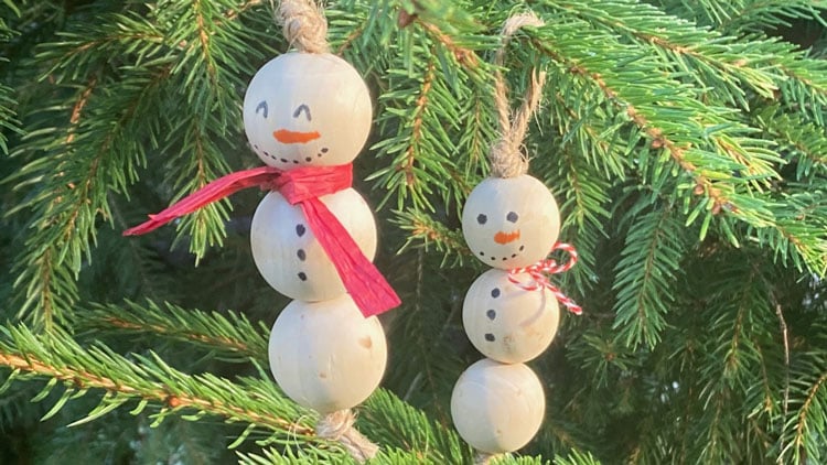 Holzkugel-Schneemann