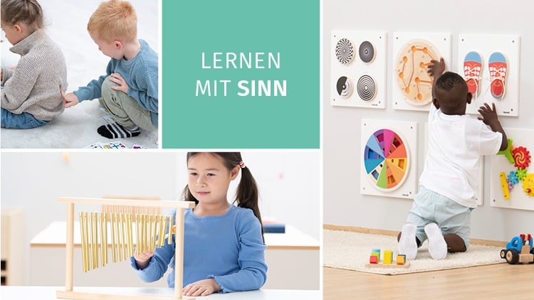 Kinder üben ihre Sinneswahrnehmung