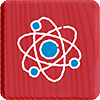 Icon für Wissenschaft auf rotem Hintergrund